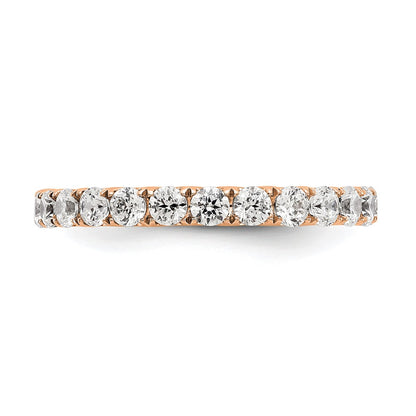 14k Rose Gold 1 1/2 carat Lab Grown Diamond VS/SI+ G+ Complete Size 6 Shared Prong Eternity Band
