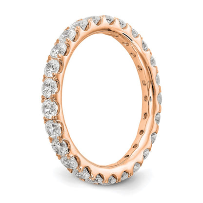 14k Rose Gold 1 1/2 carat Lab Grown Diamond VS/SI+ G+ Complete Size 8 Shared Prong Eternity Band