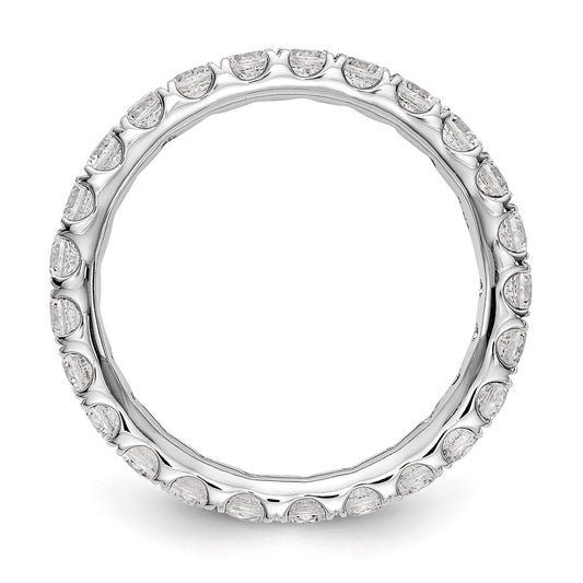 14k White Gold 1 1/2 carat Lab Grown Diamond VS/SI+ G+ Complete Size 6 Shared Prong Eternity Band