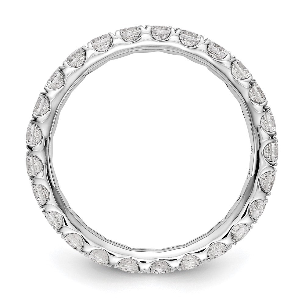 14k White Gold 1 1/2 carat Lab Grown Diamond VS/SI+ G+ Complete Size 6 Shared Prong Eternity Band