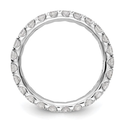 14k White Gold 1 1/2 carat Lab Grown Diamond VS/SI+ G+ Complete Size 6 Shared Prong Eternity Band