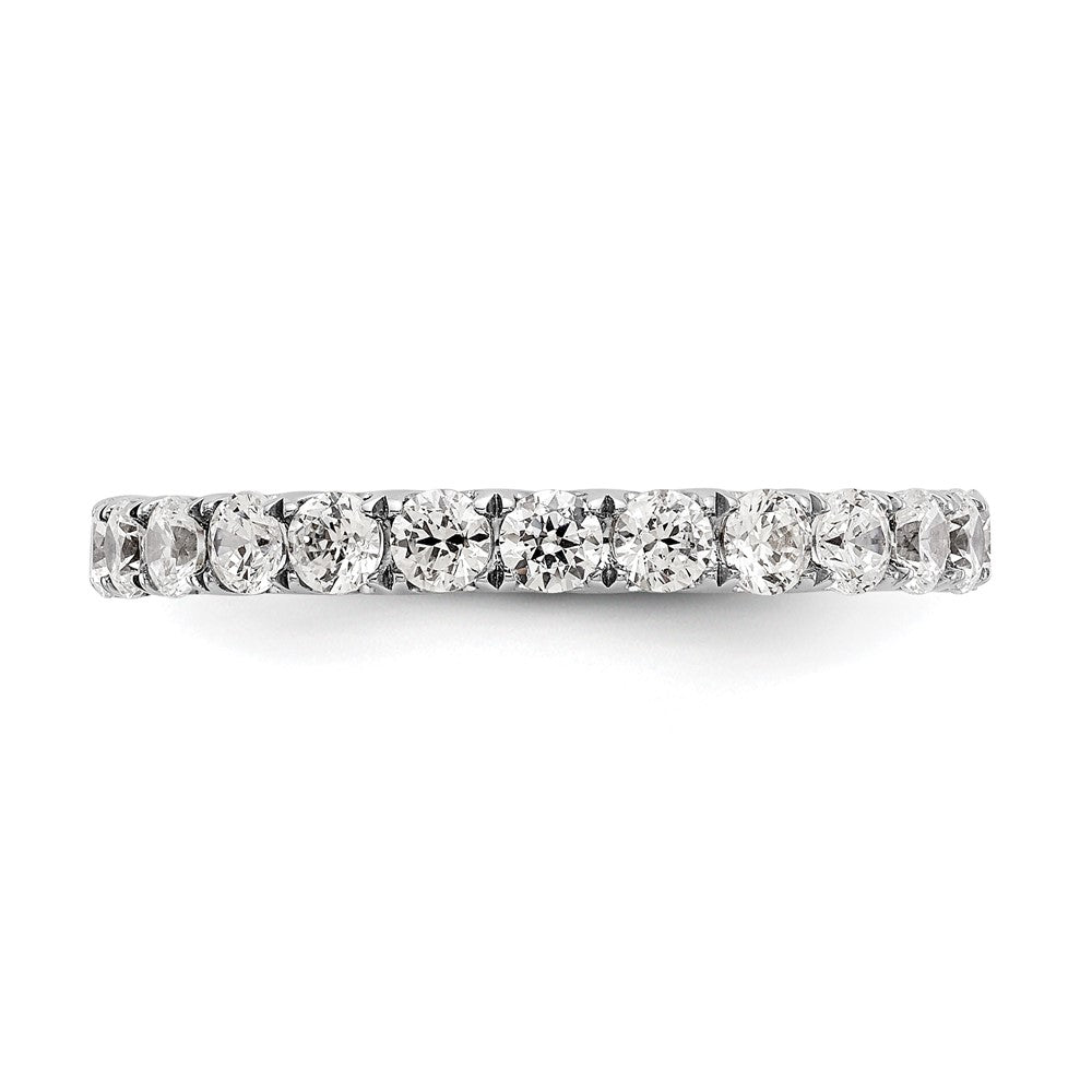 14k White Gold 1 1/2 carat Lab Grown Diamond VS/SI+ G+ Complete Size 6 Shared Prong Eternity Band
