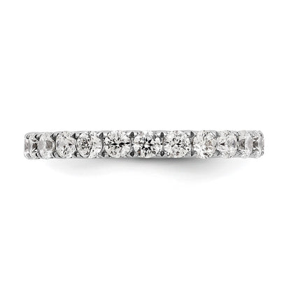 14k White Gold 1 1/2 carat Lab Grown Diamond VS/SI+ G+ Complete Size 6 Shared Prong Eternity Band