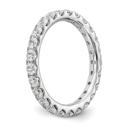 14k White Gold 1 1/2 carat Lab Grown Diamond VS/SI+ G+ Complete Size 6 Shared Prong Eternity Band