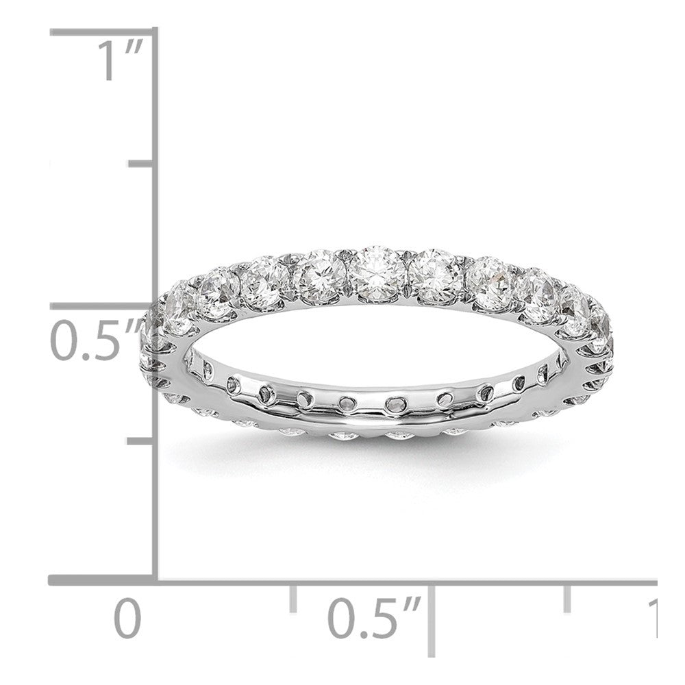 14k White Gold 1 1/2 carat Lab Grown Diamond VS/SI+ G+ Complete Size 6 Shared Prong Eternity Band