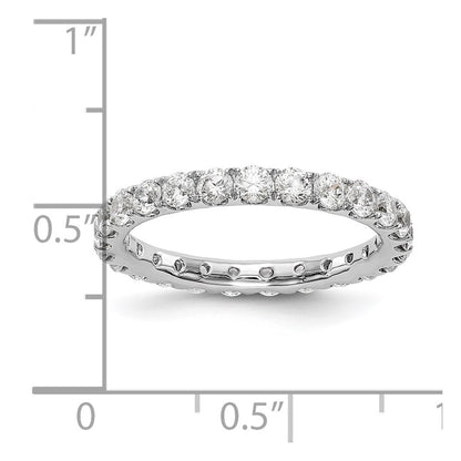 14k White Gold 1 1/2 carat Lab Grown Diamond VS/SI+ G+ Complete Size 6 Shared Prong Eternity Band
