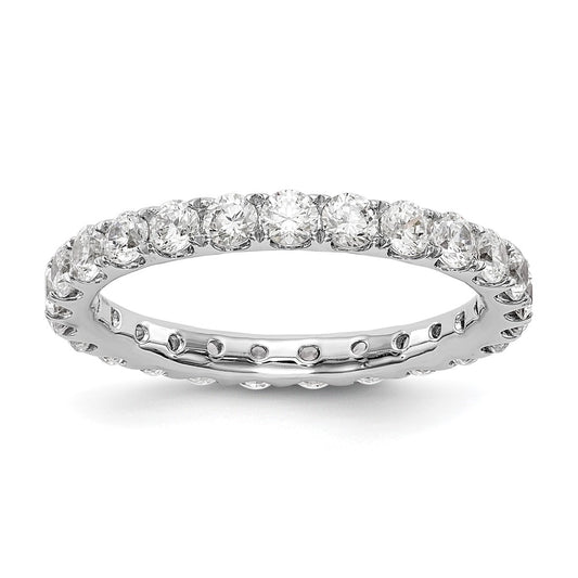 14k White Gold 1 1/2 carat Lab Grown Diamond VS/SI+ G+ Complete Size 8.5 Shared Prong Eternity Band