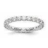 14k White Gold 1 1/2 carat Lab Grown Diamond VS/SI+ G+ Complete Size 7.5 Shared Prong Eternity Band