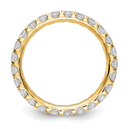 14k 1 1/2 carat Lab Grown Diamond VS/SI+ G+ Complete Size 5 Shared Prong Eternity Band