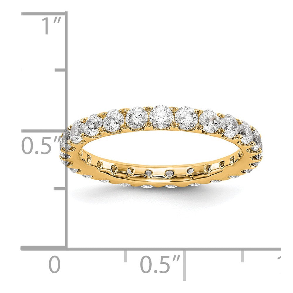 14k 1 1/2 carat Lab Grown Diamond VS/SI+ G+ Complete Size 5 Shared Prong Eternity Band
