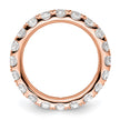 14k Rose Gold Polished Size 5 U-Shared Prong 2 carat Diamond Complete Eternity Band
