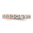 14k Rose Gold Polished Size 5 U-Shared Prong 2 carat Diamond Complete Eternity Band