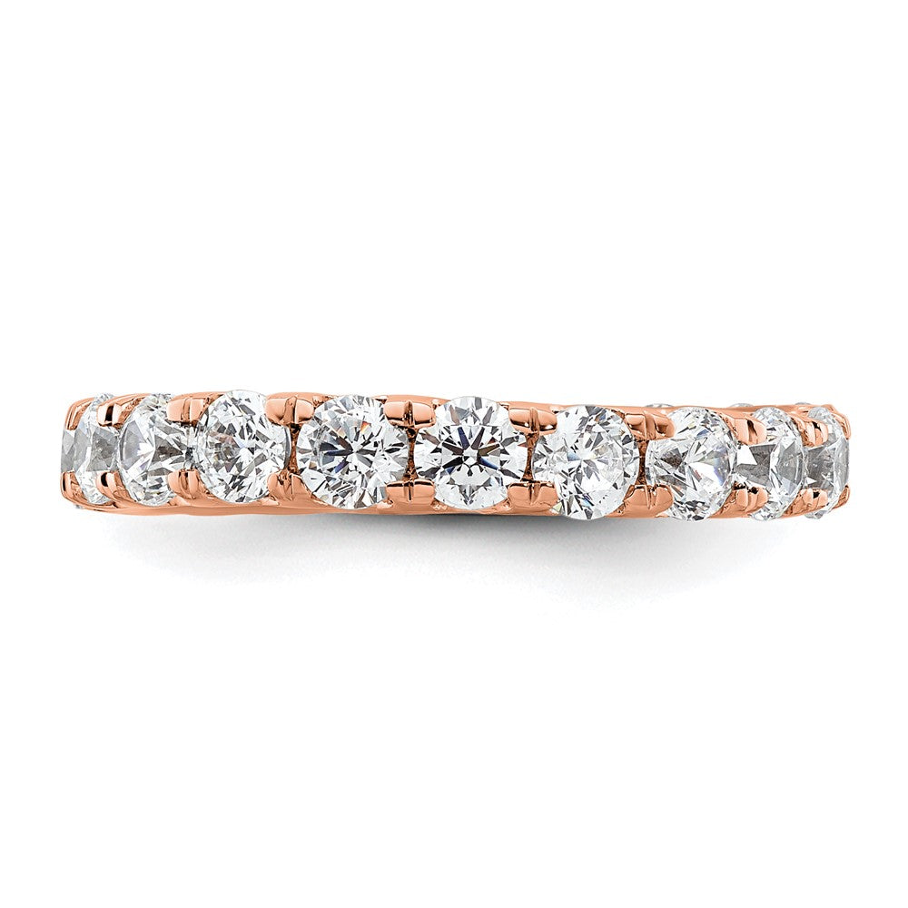 14k Rose Gold Polished Size 5 U-Shared Prong 2 carat Diamond Complete Eternity Band