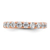 14k Rose Gold Polished Size 5 U-Shared Prong 2 carat Diamond Complete Eternity Band