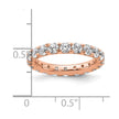 14k Rose Gold Polished Size 5 U-Shared Prong 2 carat Diamond Complete Eternity Band