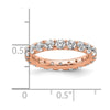14k Rose Gold Polished Size 5 U-Shared Prong 2 carat Diamond Complete Eternity Band