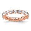 14k Rose Gold Polished Size 5 U-Shared Prong 2 carat Diamond Complete Eternity Band