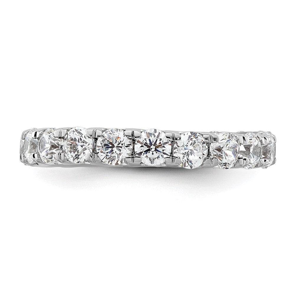 14k White Gold Polished Size 5 U-Shared Prong 2 carat Diamond Complete Eternity Band