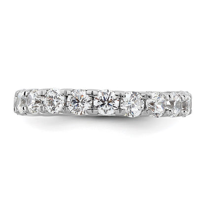 14k White Gold Polished Size 5 U-Shared Prong 2 carat Diamond Complete Eternity Band