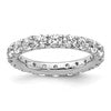 14k White Gold Polished Size 5 U-Shared Prong 2 carat Diamond Complete Eternity Band