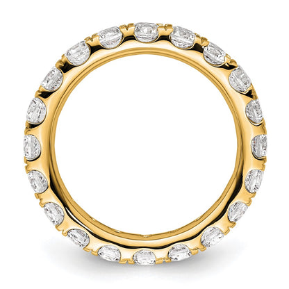 14k Polished Size 5 U-Shared Prong 2 carat Diamond Complete Eternity Band