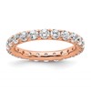14k Rose Gold Polished Size 6 U-Shared Prong 2 carat Diamond Complete Eternity Band