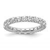 14k White Gold Polished Size 6.5 U-Shared Prong 2 carat Diamond Complete Eternity Band