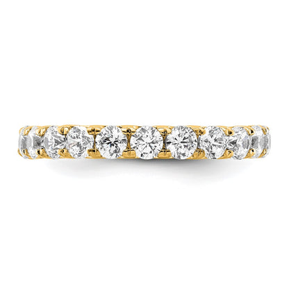 14k Polished Size 6 U-Shared Prong 2 carat Diamond Complete Eternity Band