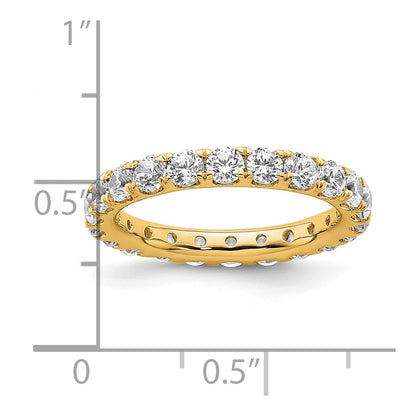 14k Polished Size 6 U-Shared Prong 2 carat Diamond Complete Eternity Band