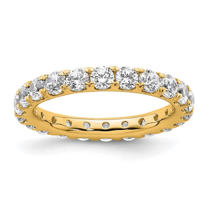 14k Polished Size 6.5 U-Shared Prong 2 carat Diamond Complete Eternity Band