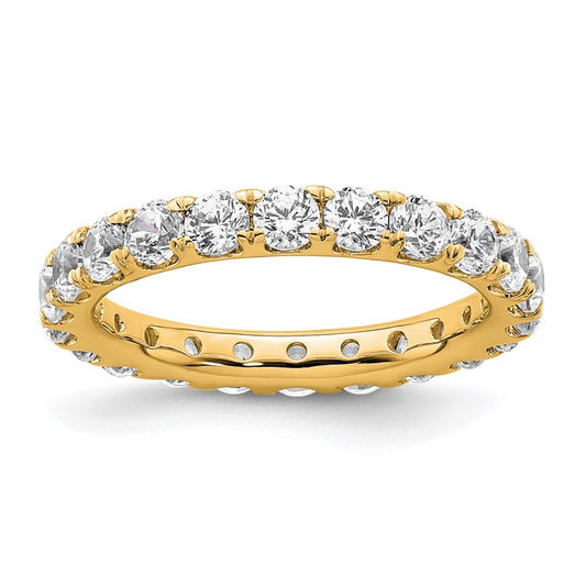 14k Polished Size 6.5 U-Shared Prong 2 carat Diamond Complete Eternity Band