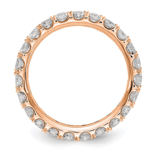 True Origin 14K Rose Gold 2 carat Lab Grown Diamond VS+ F+ Size 6 Complete Eternity Band