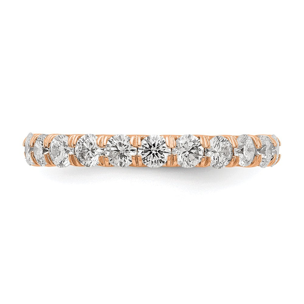 True Origin 14K Rose Gold 2 carat Lab Grown Diamond VS+ F+ Size 6 Complete Eternity Band