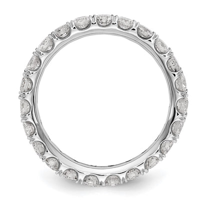14k White Gold 2 carat Lab Grown Diamond VS/SI+ G+ Complete Size 6.5 Shared Prong Eternity Band