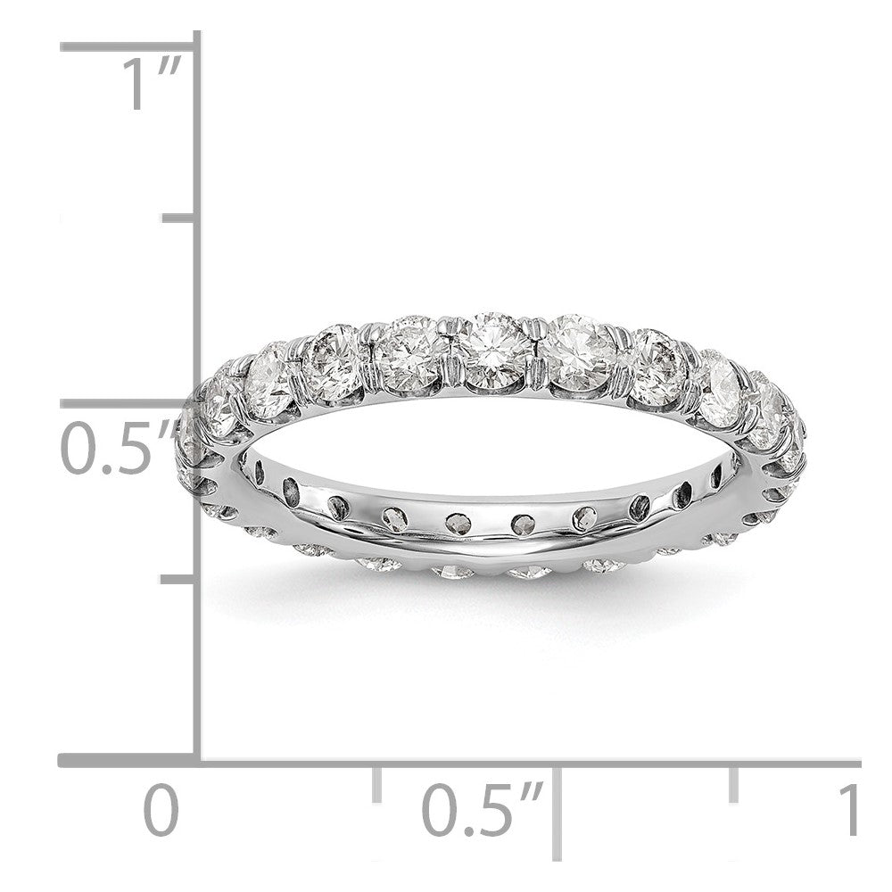 14k White Gold 2 carat Lab Grown Diamond VS/SI+ G+ Complete Size 6 Shared Prong Eternity Band