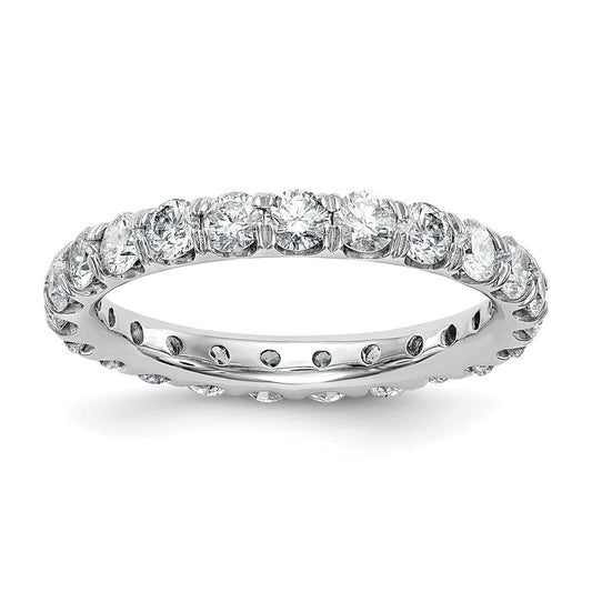 14k White Gold 2 carat Lab Grown Diamond VS/SI+ G+ Complete Size 6.5 Shared Prong Eternity Band