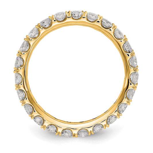 14k Polished Size 7 U-Shared Prong 2 carat Diamond Complete Eternity Band