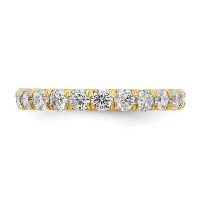 14k Polished Size 7 U-Shared Prong 2 carat Diamond Complete Eternity Band