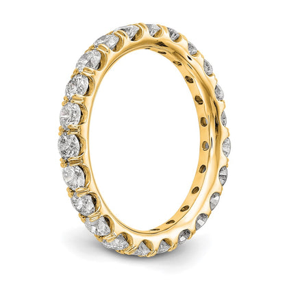 14k Polished Size 7 U-Shared Prong 2 carat Diamond Complete Eternity Band
