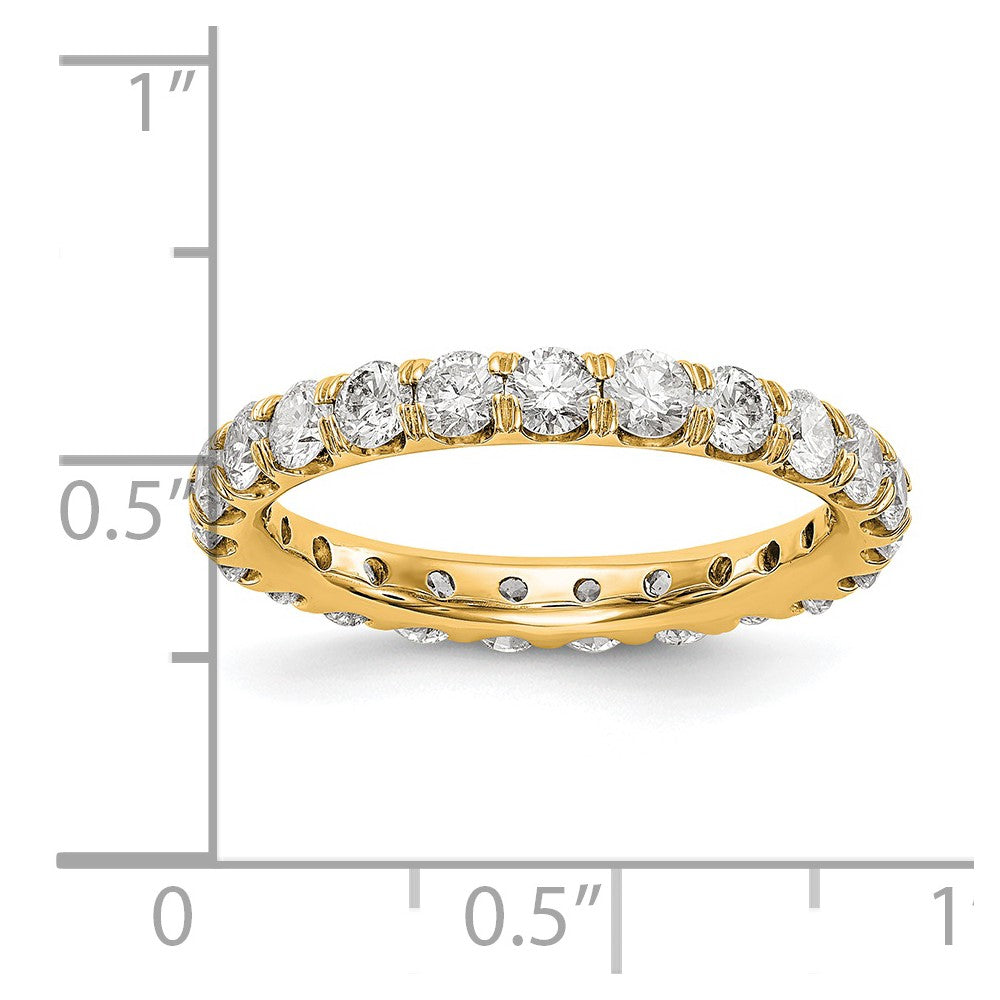 14k Polished Size 7 U-Shared Prong 2 carat Diamond Complete Eternity Band