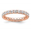 14k Rose Gold Polished Size 8 U-Shared Prong 2 carat Diamond Complete Eternity Band