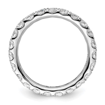 14k White Gold Polished Size 8 U-Shared Prong 2 carat Diamond Complete Eternity Band