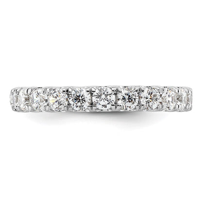 14k White Gold Polished Size 8 U-Shared Prong 2 carat Diamond Complete Eternity Band