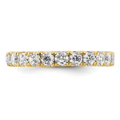 14k Polished Size 8 U-Shared Prong 2 carat Diamond Complete Eternity Band
