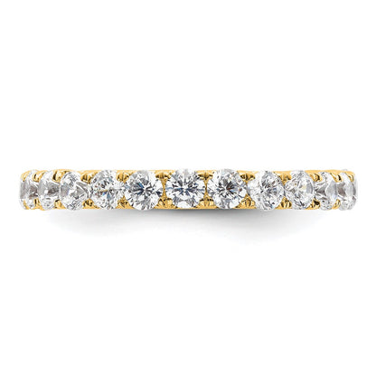 14k Polished Size 9 U-Shared Prong 2 carat Diamond Complete Eternity Band