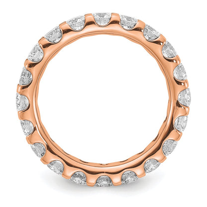 14k Rose Gold 3 carat Lab Grown Diamond VS/SI+ G+ Complete Size 7 Shared Prong Eternity Band
