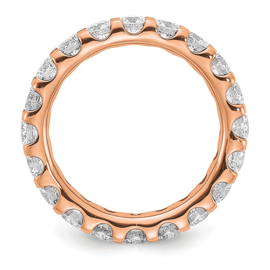 14k Rose Gold 3 carat Lab Grown Diamond VS/SI+ G+ Complete Size 7 Shared Prong Eternity Band