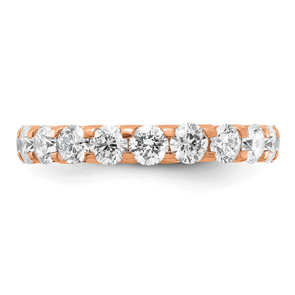 14k Rose Gold 3 carat Lab Grown Diamond VS/SI+ G+ Complete Size 7 Shared Prong Eternity Band