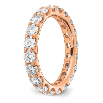 14k Rose Gold 3 carat Lab Grown Diamond VS/SI+ G+ Complete Size 7 Shared Prong Eternity Band