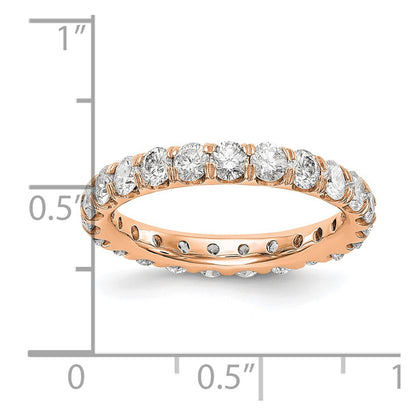 14k Rose Gold 3 carat Lab Grown Diamond VS/SI+ G+ Complete Size 7 Shared Prong Eternity Band